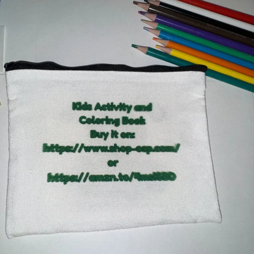 Black Color a Dino Zippered Pencil Pouch